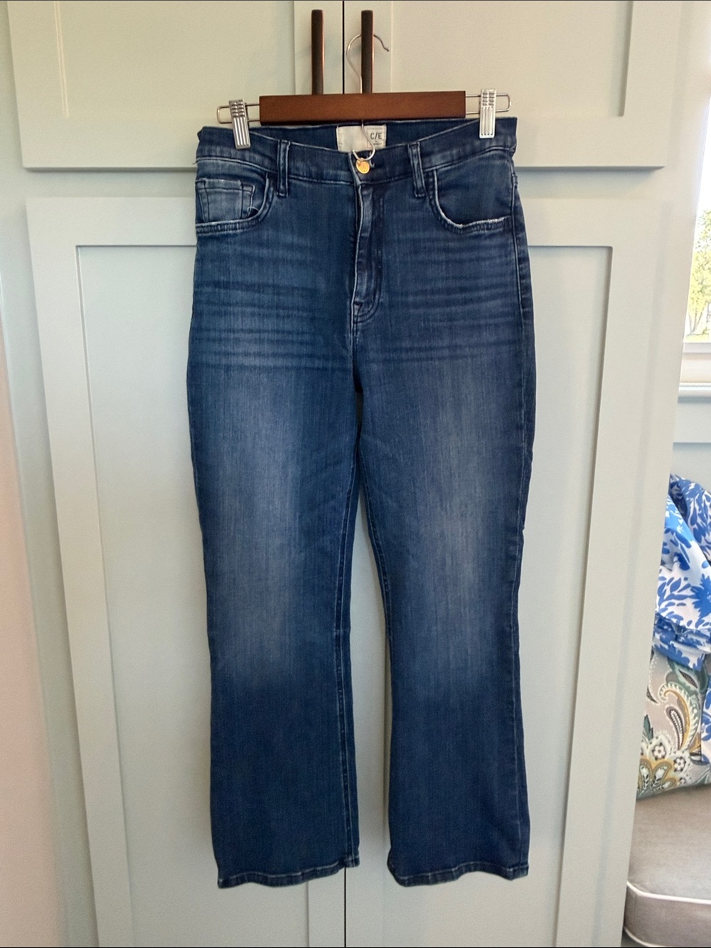 Current/Elliott Dark Blue Flare Jeans, short